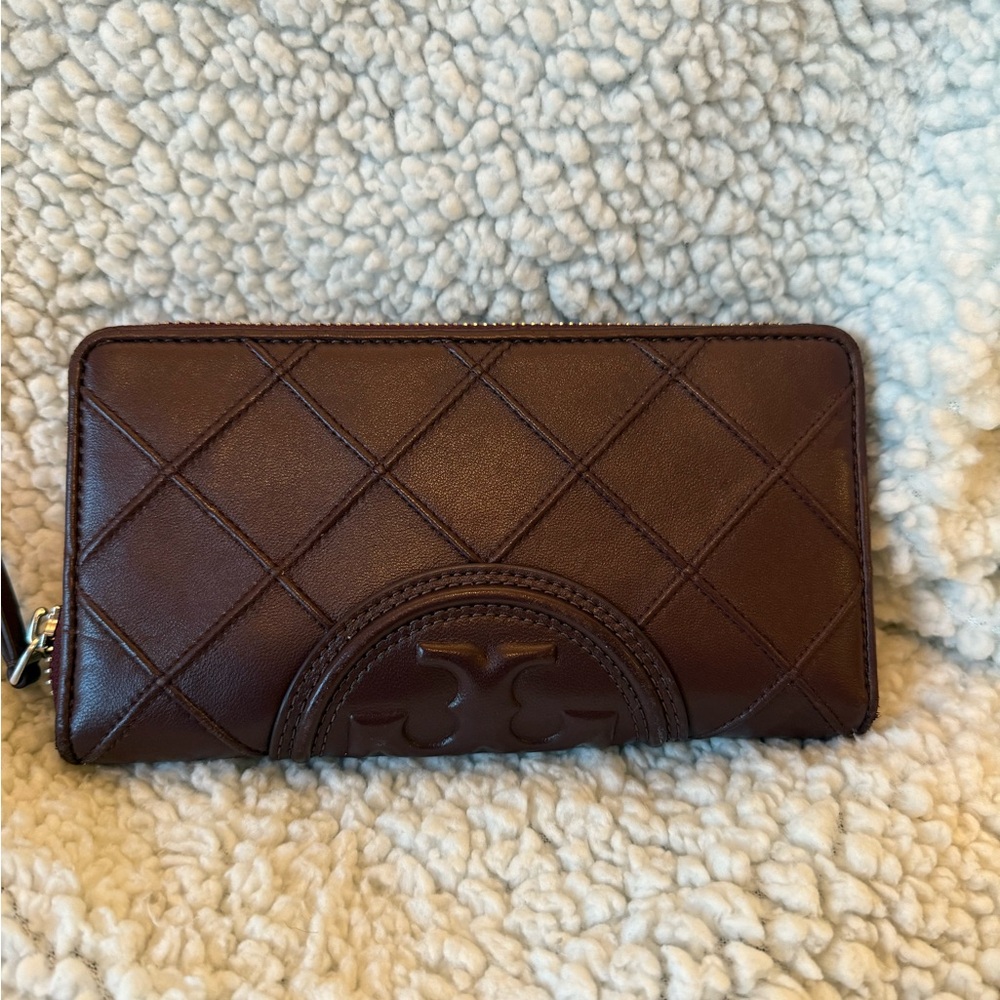 Tory Burch Chocolate Quilted Wallet